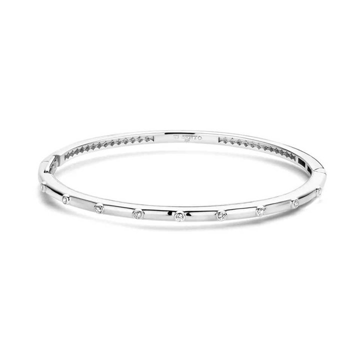 TI SENTO Silver Cubic Zirconia Bangle - F6992
