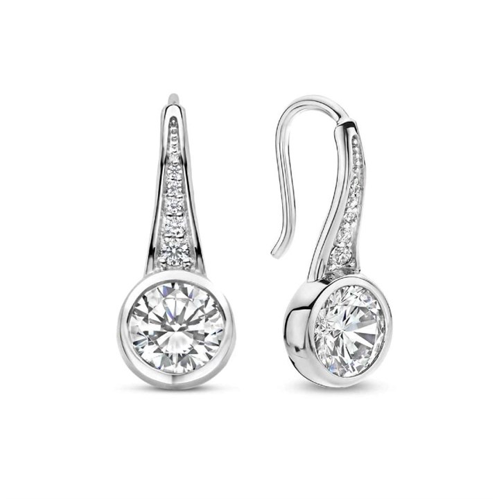 TI SENTO Silver Cubic Zirconoa Hook Wire Earrings - F6993