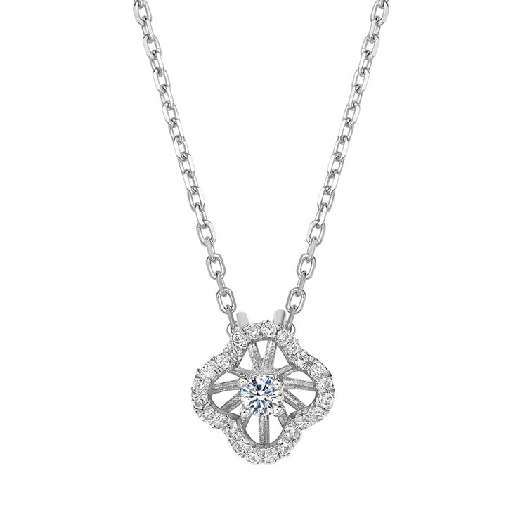 Fei Liu Silver Cubic Zirconia Cascade Necklace - F7116