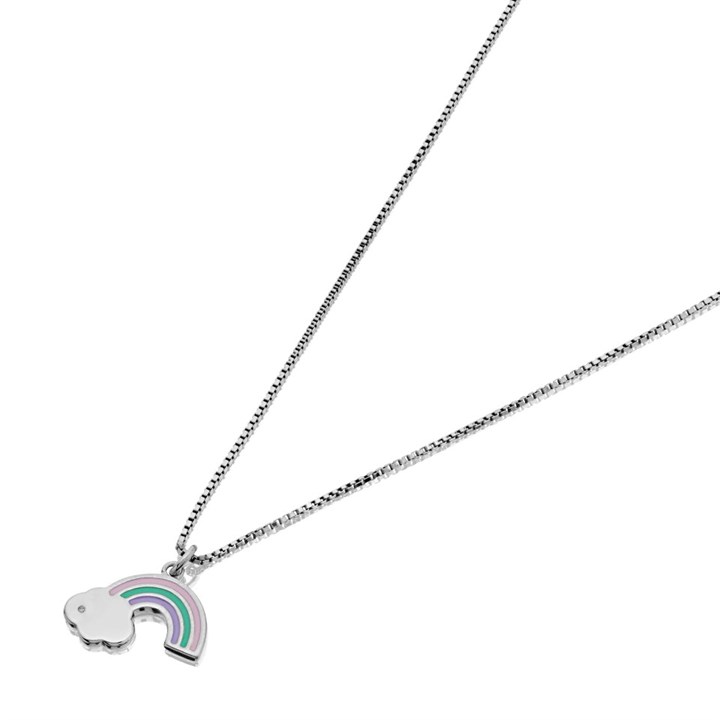 D For Diamond Silver Rainbow Children's Necklace - F7316