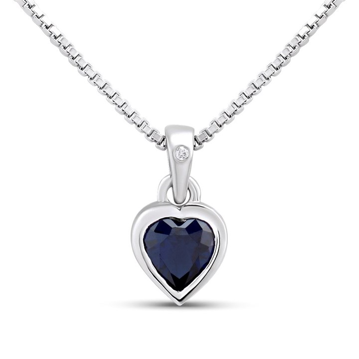 D4D Silver Diamond Sept Birth Crystal Necklace - F7345