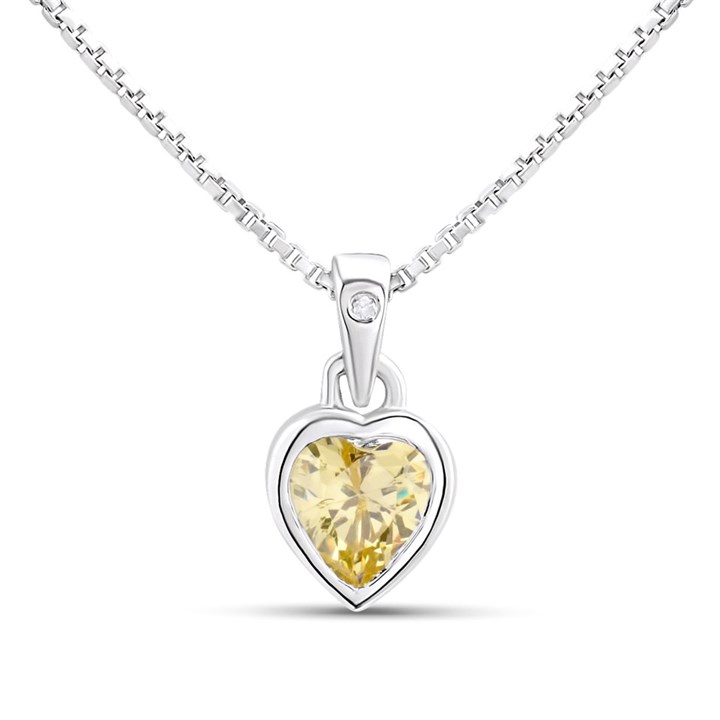 D4D Silver Diamond Nov Birth Crystal Necklace - F7347