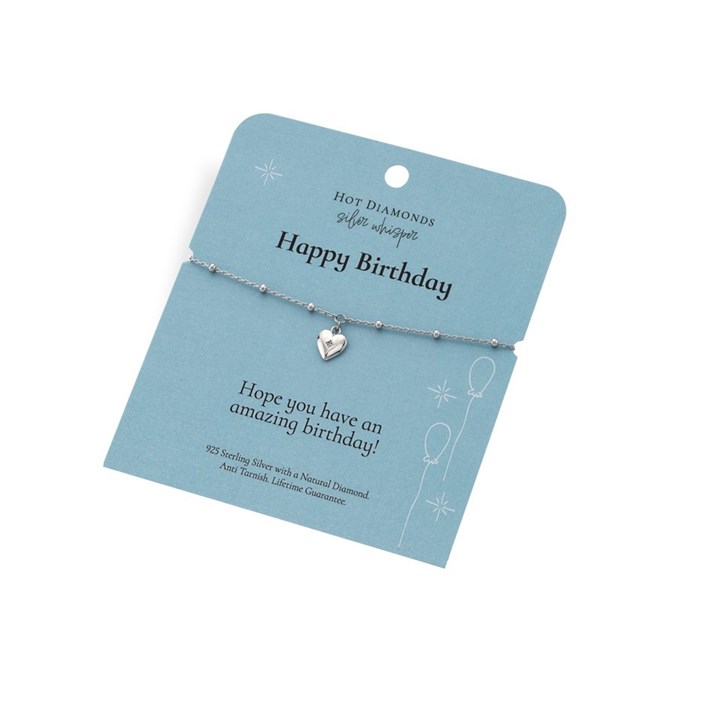 Silver Whisper Happy Birthday Diamond Bracelet - F7516