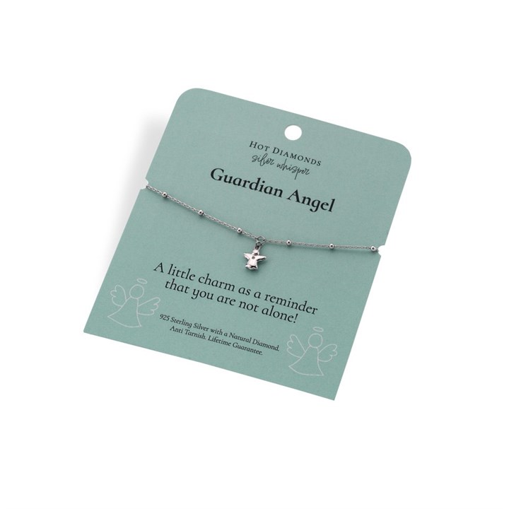 Silver Whisper Guardian Angel Diamond Bracelet - F7523