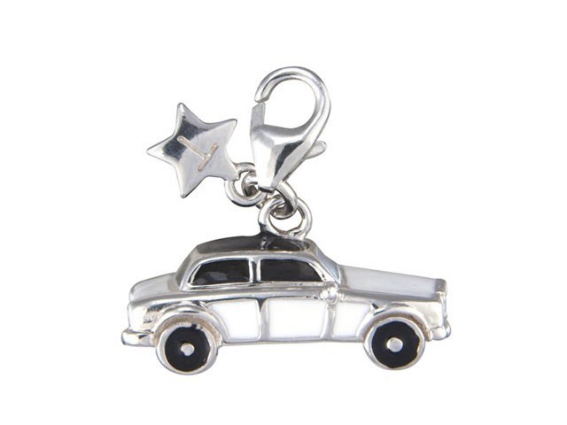 Tingle SCH112 Silver Enamel Wedding Car Charm - F8113