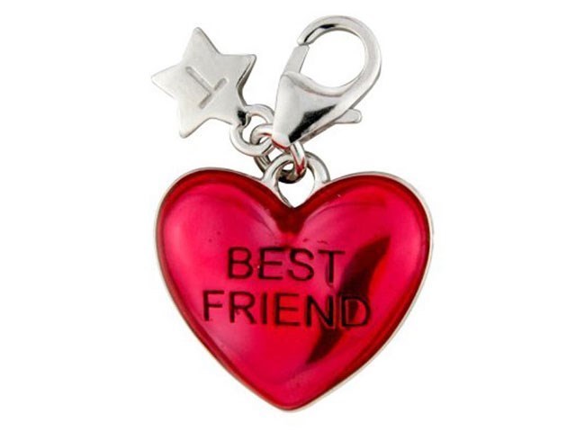 Tingle SCH240 Silver Enamel Best Friend Heart Charm - F8222