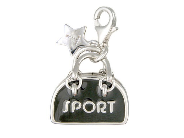 Tingle SCH25 Silver Enamel Sports Bag Charm - F8230