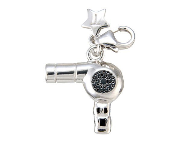 Tingle SCH80 Silver Enamel Hair Dryer Charm - F8295