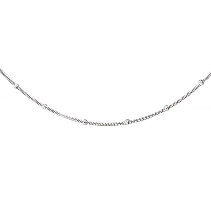 Silver 1mm Wide Ball Snake Chain - 16in - F8602