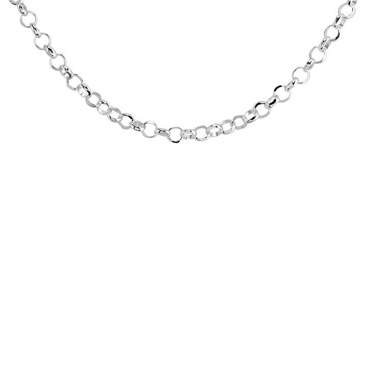 Silver 3mm Wide Diamond Cut Belcher Chain - 17.75in - F88008