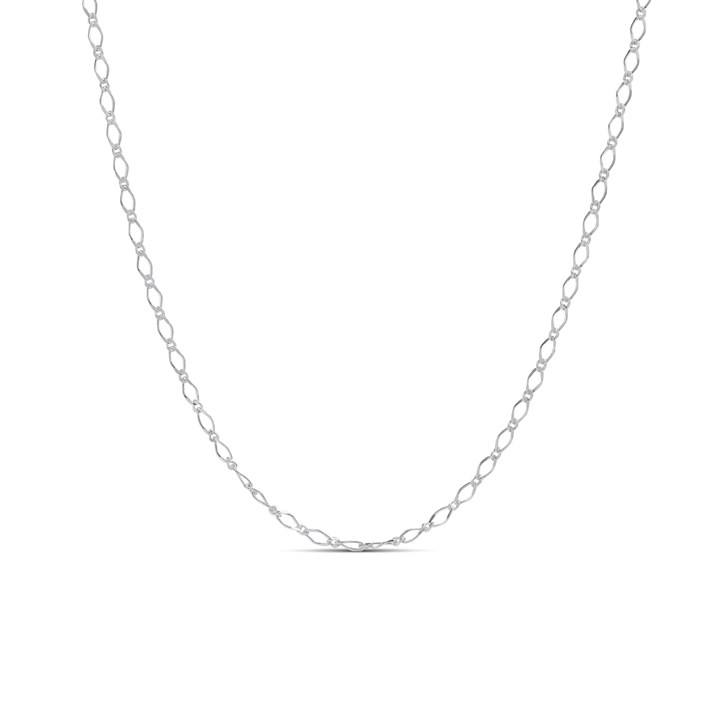 Silver 2.5mm Wide Open Figaro Chain - F8919