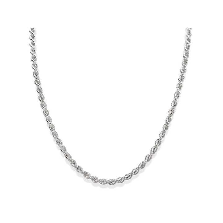 Silver 4mm Wide Rope Chain - 18in - F8945