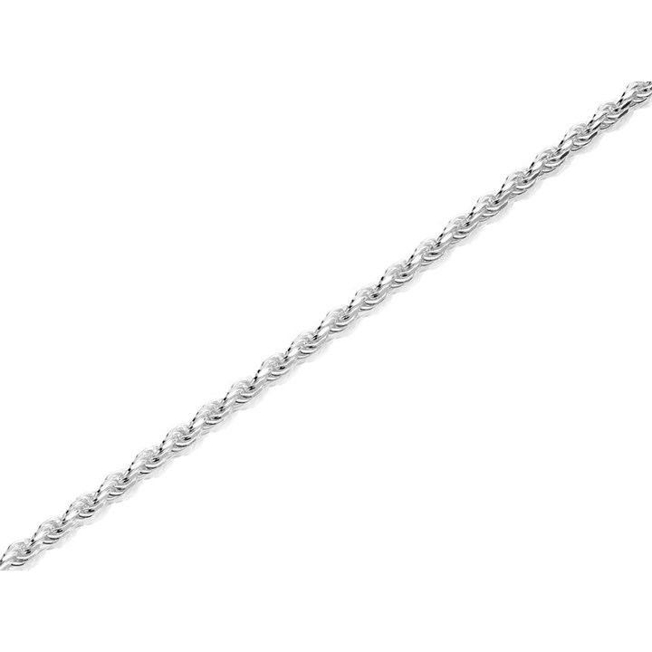 Silver 2mm Wide Diamond Cut Rope Chain - 18in - F8949