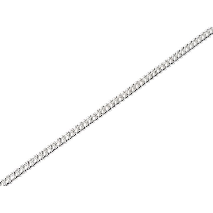 Silver 4mm Wide Filed Curb Chain - 20in - F9090