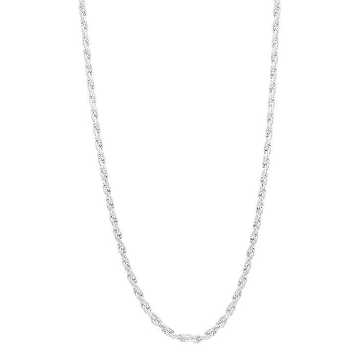 Silver 2mm Wide Diamond Cut Rope Chain - 20in - F9117