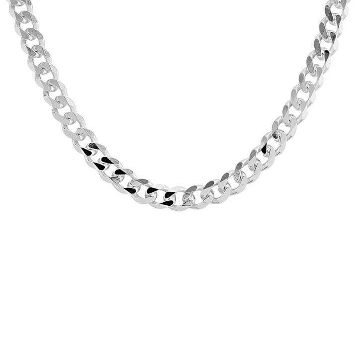 Silver Diamond Cut Curb Chain - 20in - F9128