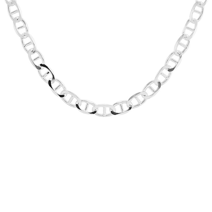 Silver 5mm Wide Flat Anchor Chain - 20in - F9133