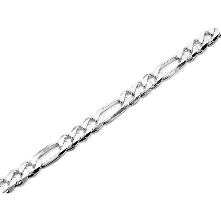 Silver 8mm Wide Heavyweight Figaro Chain - 20in - F9151