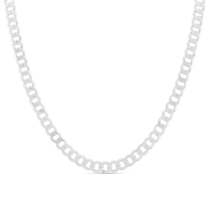 Silver 4mm Wide Curb Chain - 22in - F92003