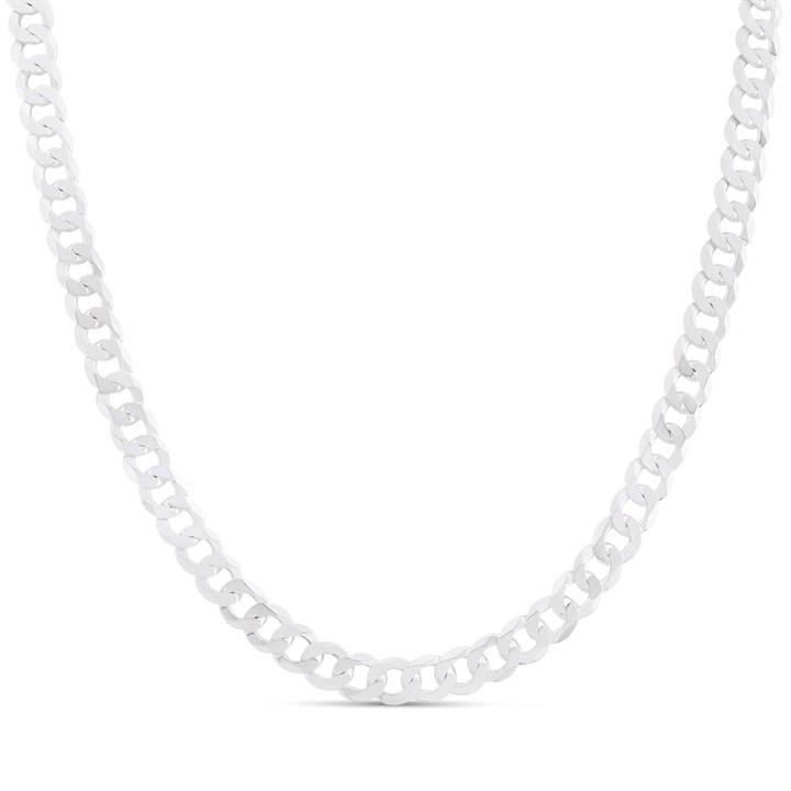 Silver 4mm Wide Curb Chain - 24in - F94003