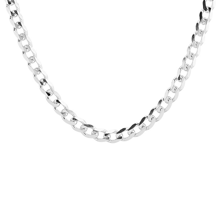 Silver 5.5mm Wide Curb Chain - 24in - F94006