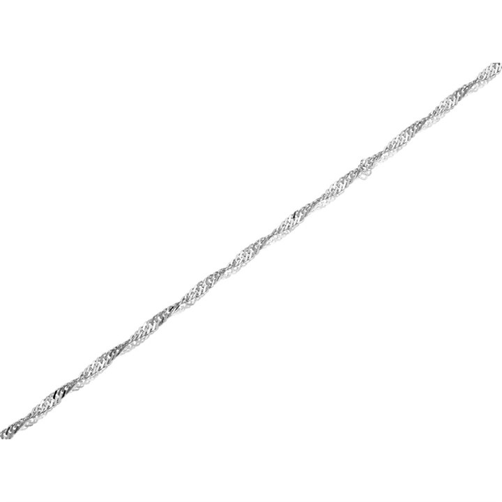 Silver 1.5mm Wide Diamond Cut Twisted Curb Chain - 24in - F9403