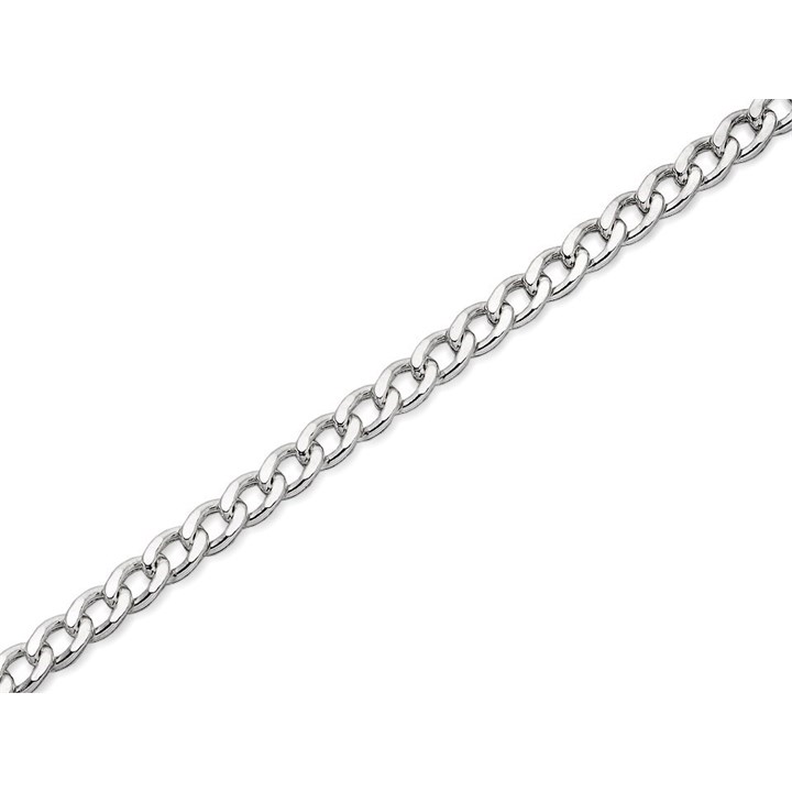 Silver 5mm Wide Curb Chain - 24in - F9446