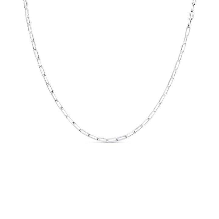 Silver 2.5mm Wide Paper Link Chain - 18in - F9517