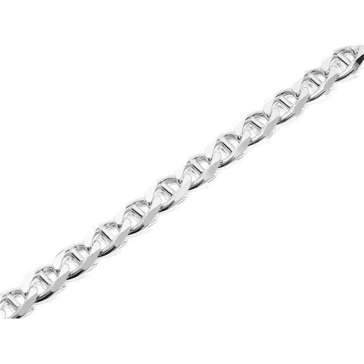 Silver 8mm Wide Heavyweight Anchor Chain - 24in - F9552