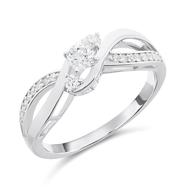 Silver Lab Grown Diamond Ring-37pts - F9712