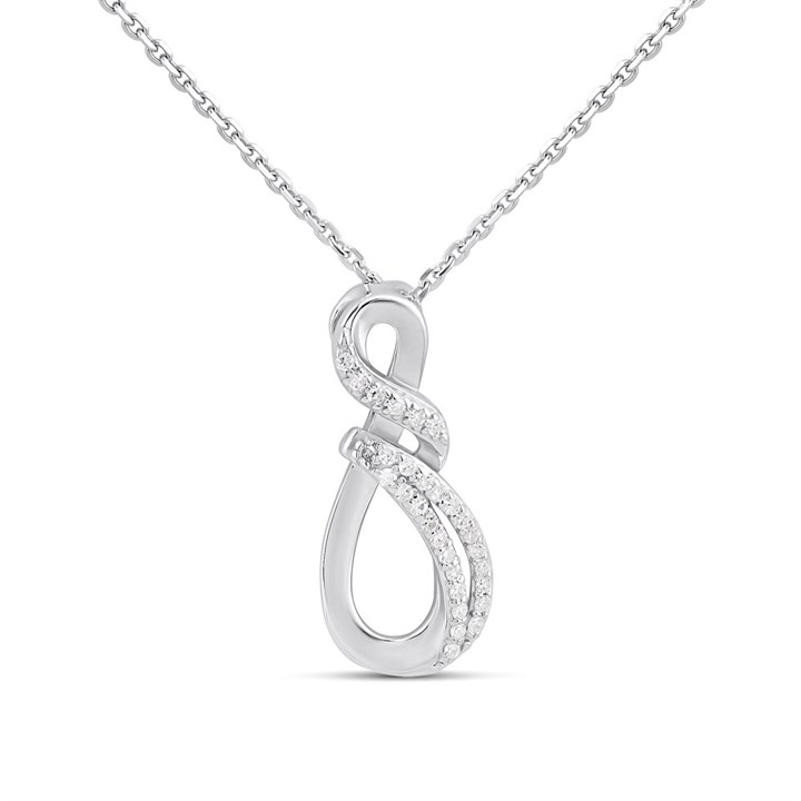 Silver 1/10ct Lab Grown Diamond Necklace - F9804