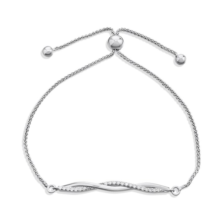 Silver 0.18ct Lab Grown Diamond Adjustable Bracelet - F9833