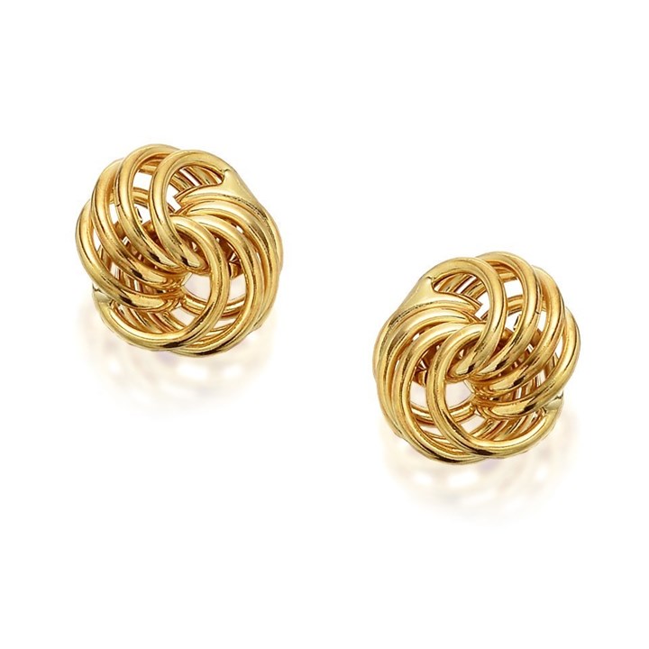 9ct Gold Four Strand Knot Earrings - 9mm - G0131