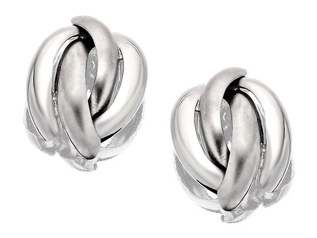 9ct White Gold Four Stranded Dome Earrings - 10mm - G0146