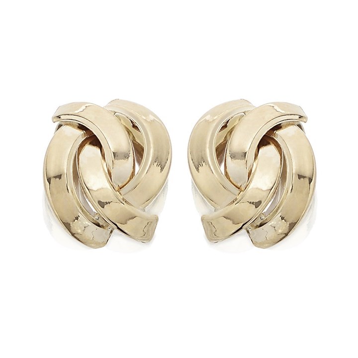 9ct Gold Woven Stud Earrings - 11mm - G0162