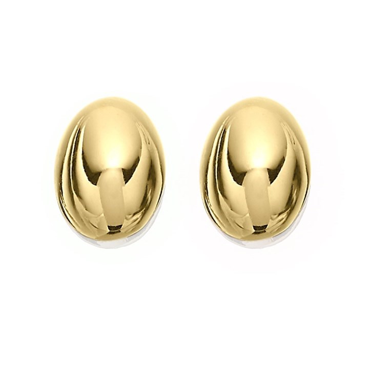 9ct Gold Oval Stud Earrings - G0177