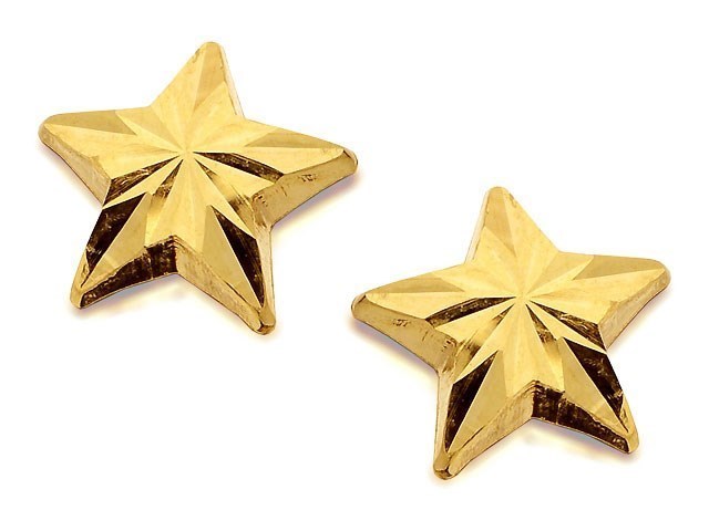 9ct Gold Star Earrings - 7mm - G0221