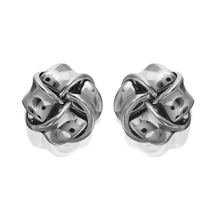 9ct White Gold Knot Stud Earrings - 6.5mm - G0248