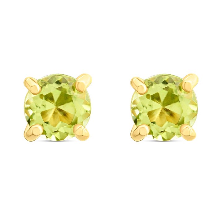 9ct Gold Peridot Stud Earrings - 3mm - G0269