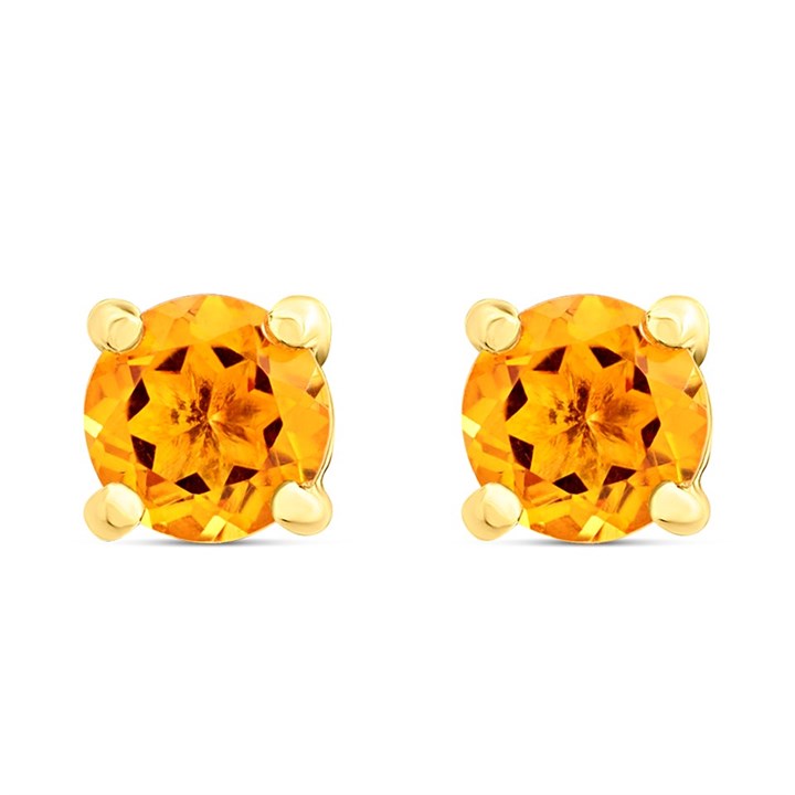 9ct Gold Citrine Stud Earrings - 3mm - G0270