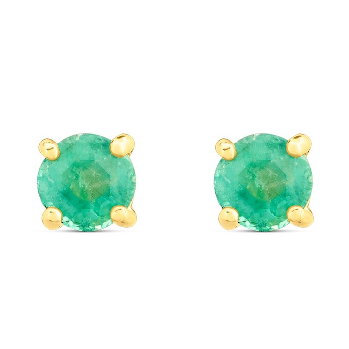 9ct Gold Emerald Stud Earrings - 3mm - G0272