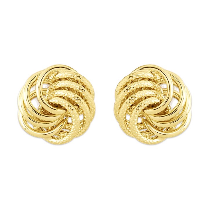 9ct Gold Knot Stud Earrings - 8mm - G0275