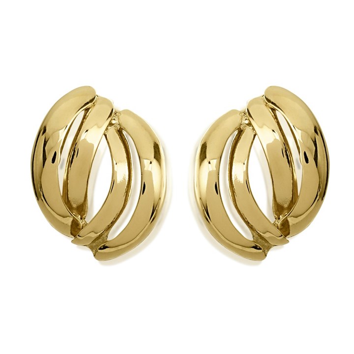 9ct Gold Wrap Stud Earrings - 8mm - G0277