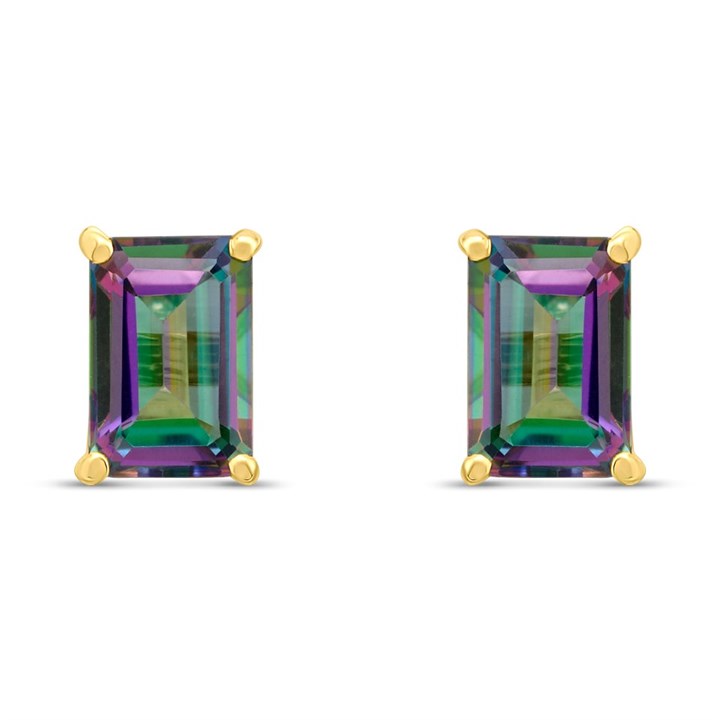 9ct Gold Mystic Topaz Stud Earrings - G0292