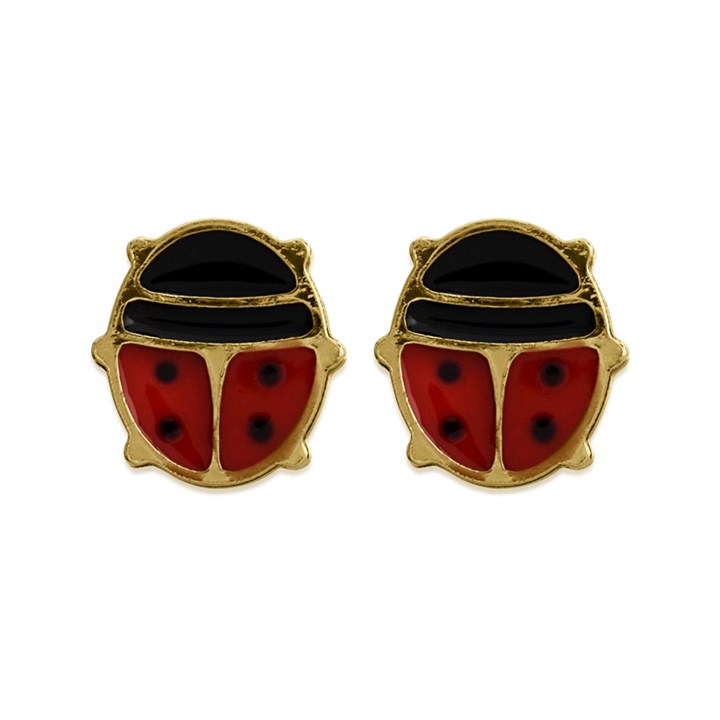 9ct Gold Ladybird Stud Earrings - 5mm - G0723