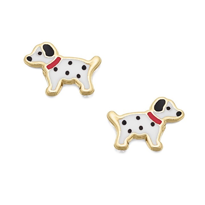 9ct Gold Enamel Stud Earrings - 7mm - G0827