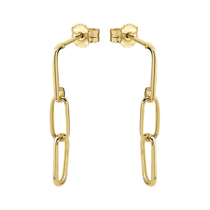 9ct Gold Chain Drop Earrings - 23mm drop - G1079