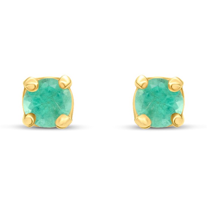 14ct Gold Emerald Stud Earrings - G1321
