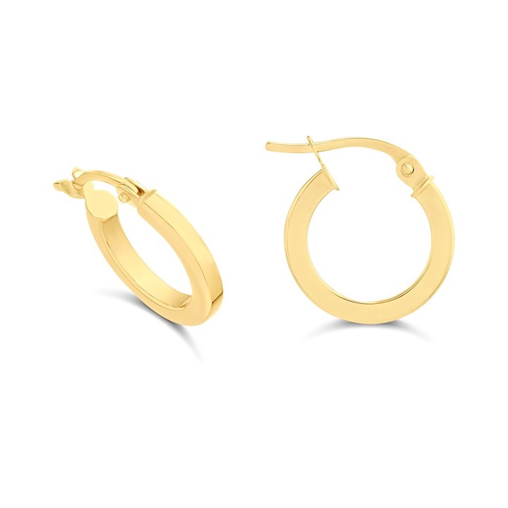 14ct Gold 10mm Hoop Earrings - G1326
