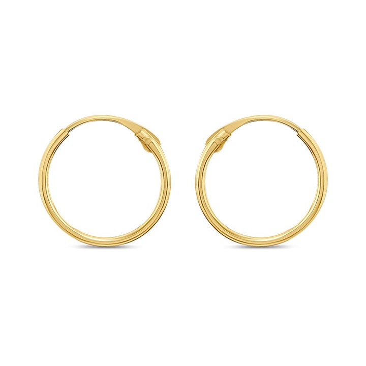 14ct Gold 10mm Hinged Hoop Earrings - G1336